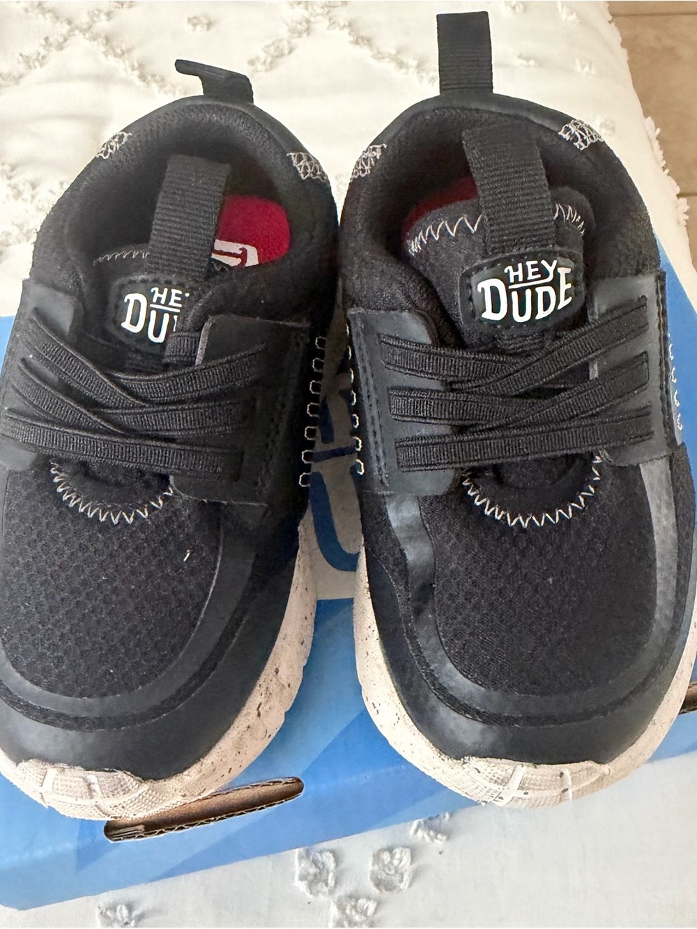 Hey Dude Kids Black Slip-On Sneakers with Hook-and-Loop Strap